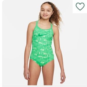 🏊🏻‍♀️🆕Nike Girls Retro Green One-Piece Swimsuit, XL🏊🏻‍♀️